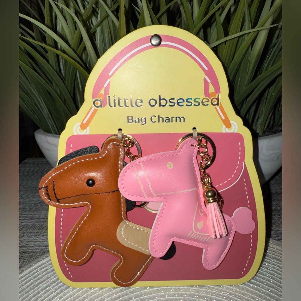 A Little Obsessed 2 Piece Leather Horse Bag Charms